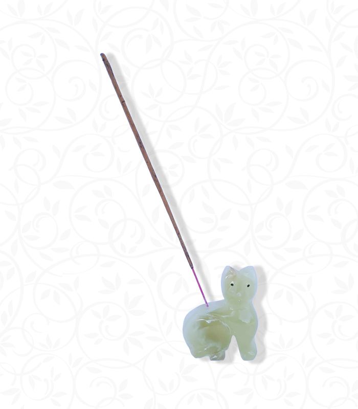 Onyx Porta Cat Incense Holder - 8x6cm